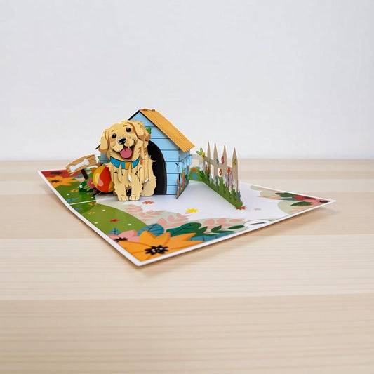 Golden Retriever Pop-Up Card