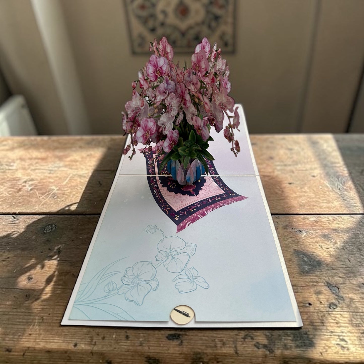 Orchid Harmony Pop Up Card