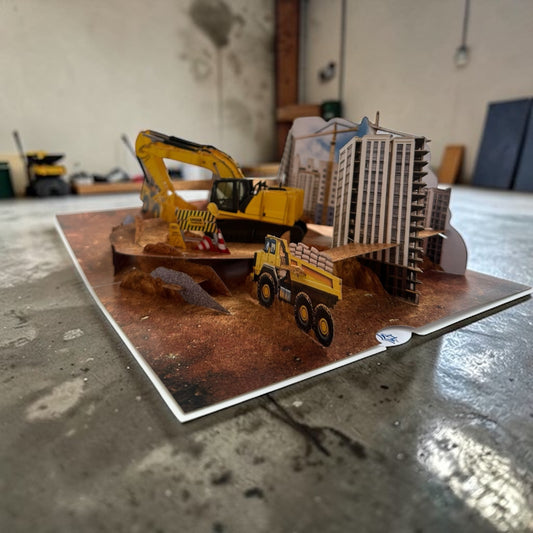 Excavator Pop Up Card
