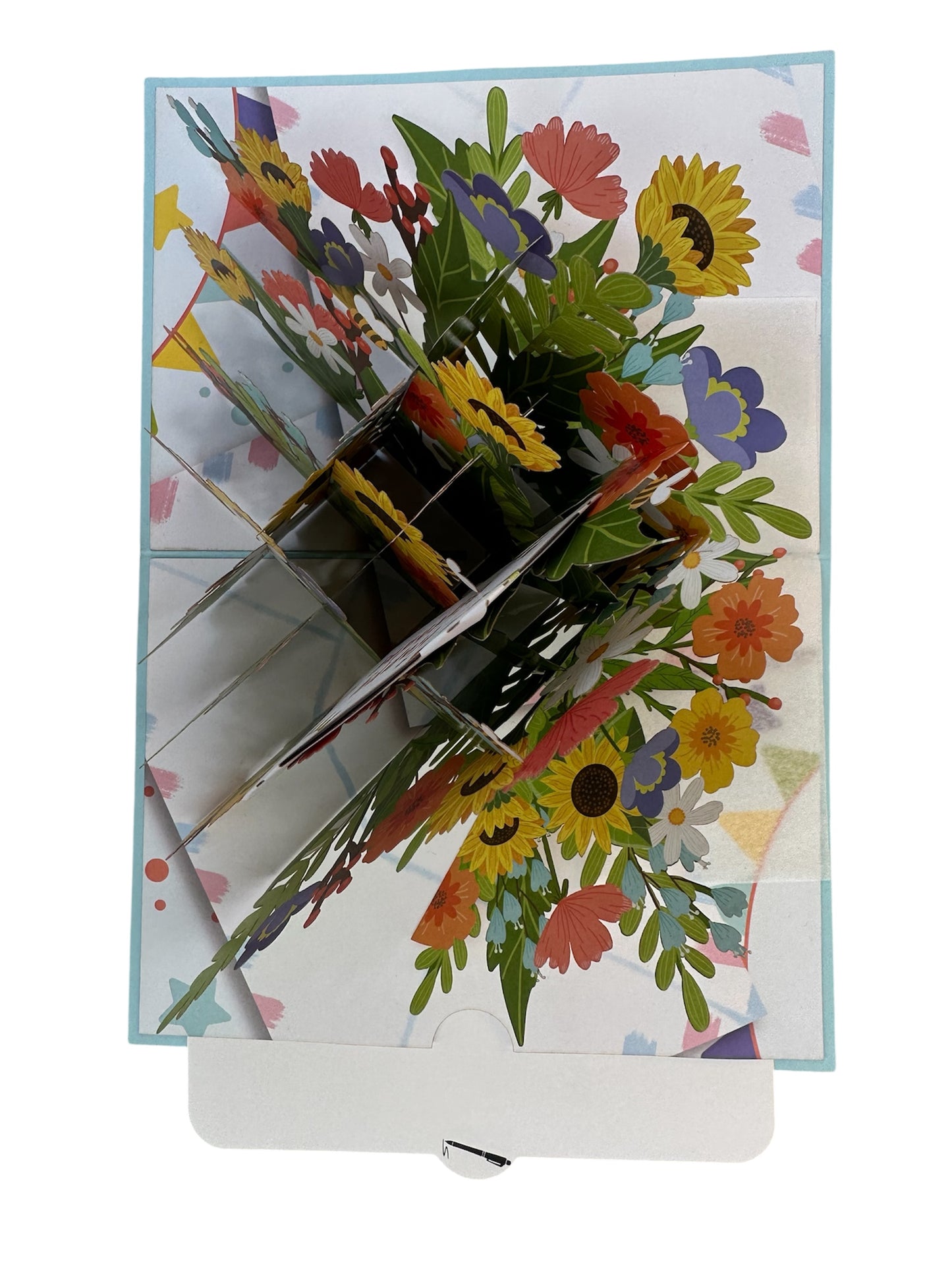 Happy birthday flowers pop up card
