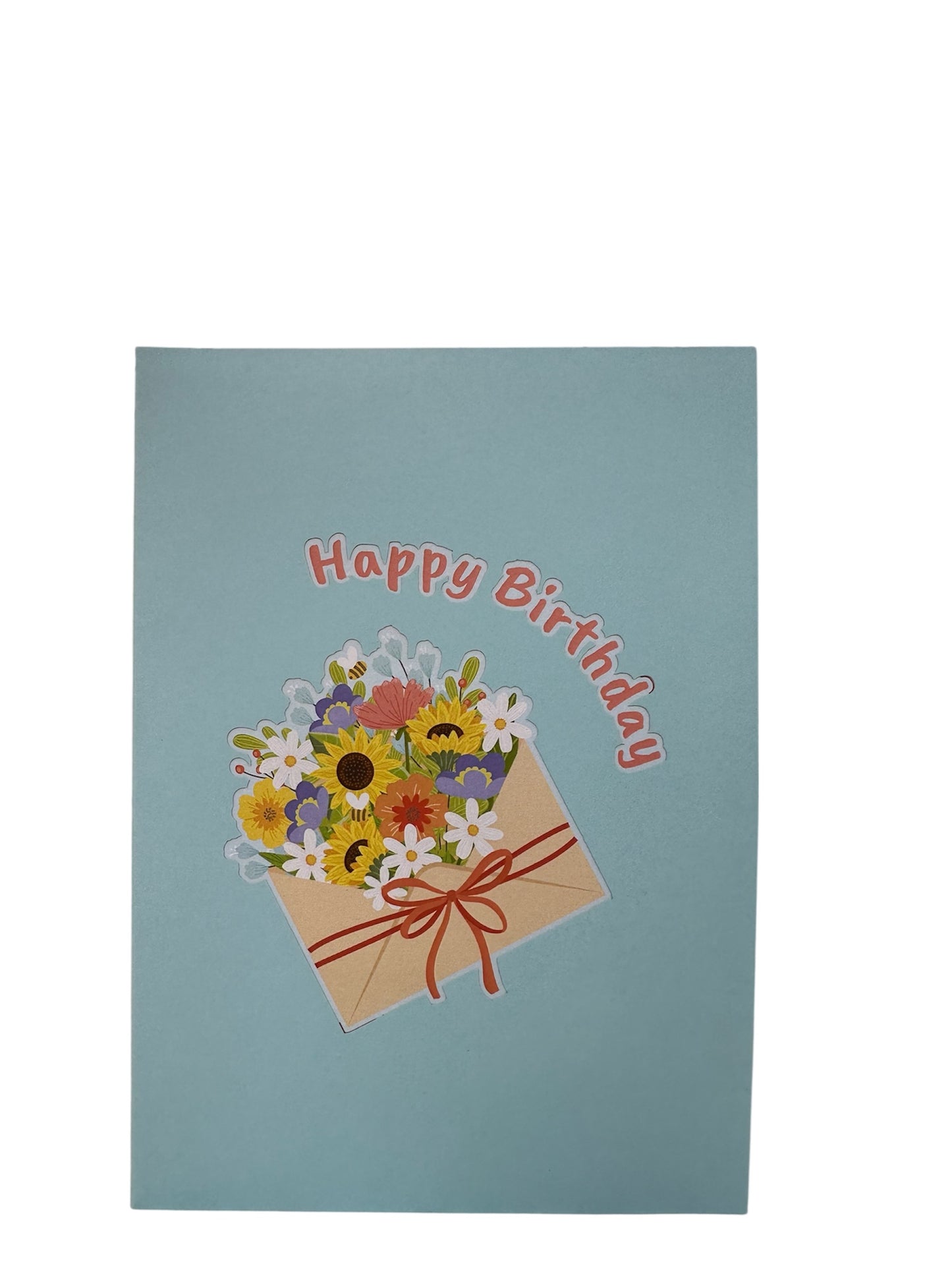 Happy birthday flowers pop up card