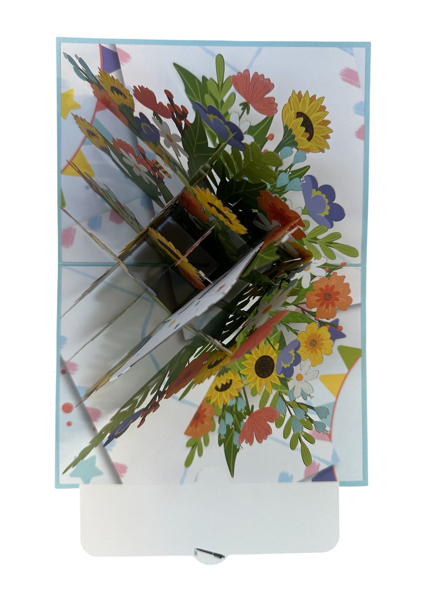 Happy birthday flowers pop up card