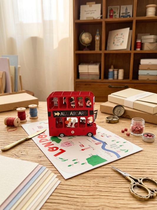 Double Deck Bus Pop-Up Card