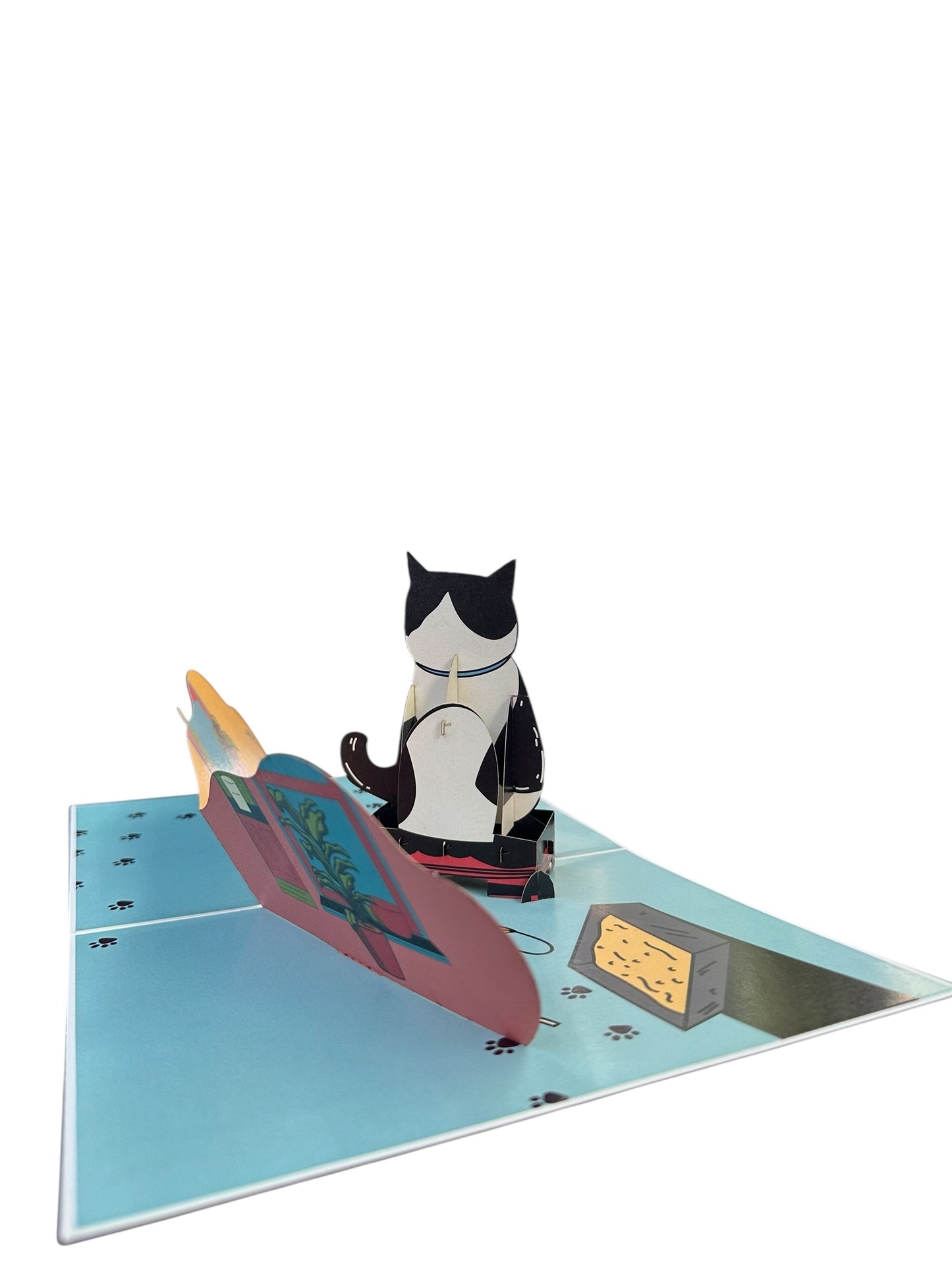 Pooping cat pop up card