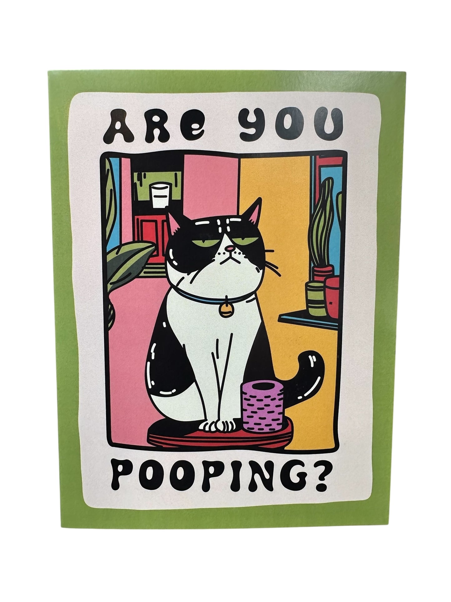 Pooping cat pop up card