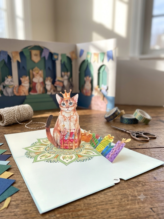Cat  pop up card