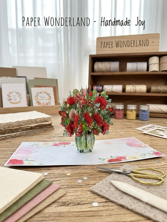 Red Rose Pop Up Card