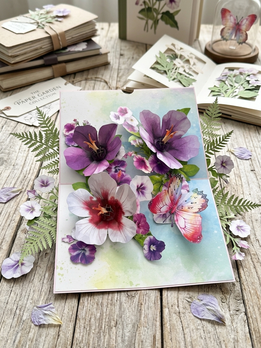 Petunias Flowers  Pop Up Card
