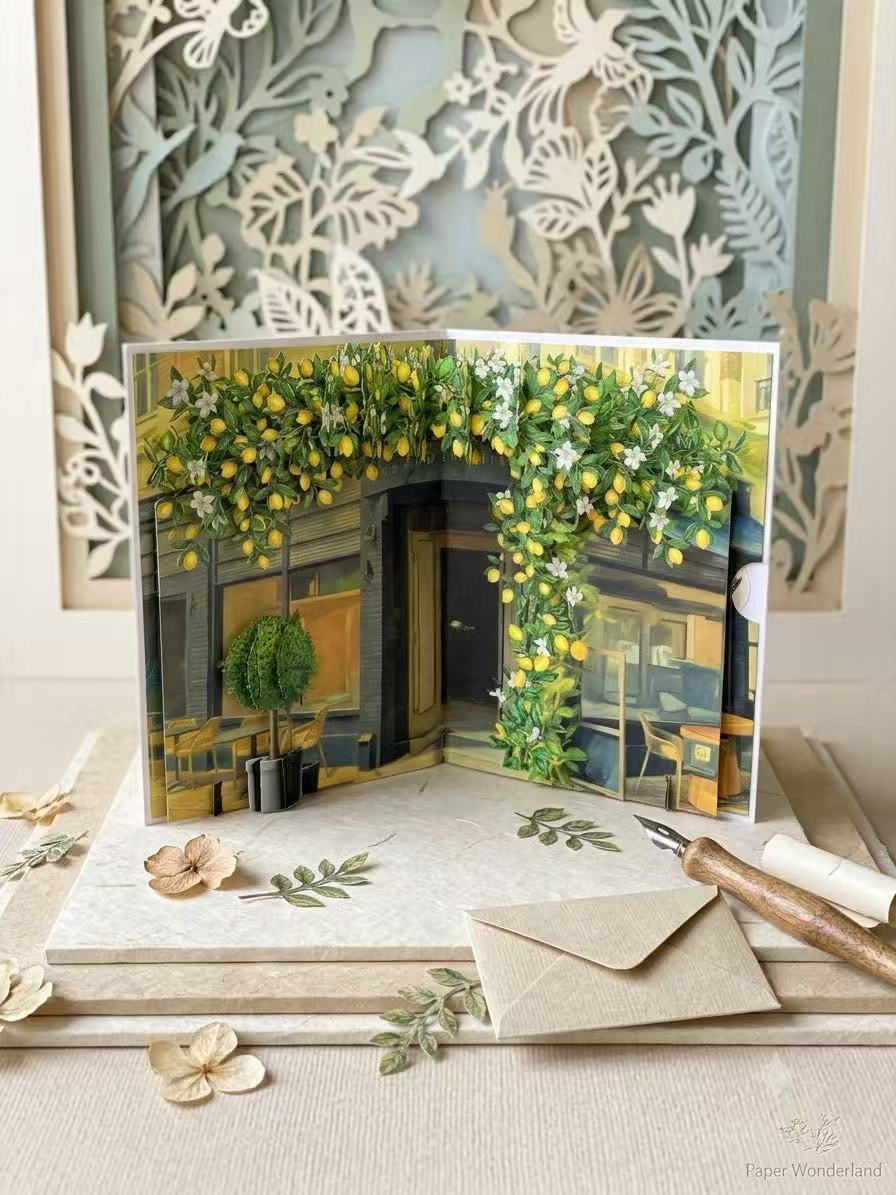 Lemon Cafe  Pop Up Card