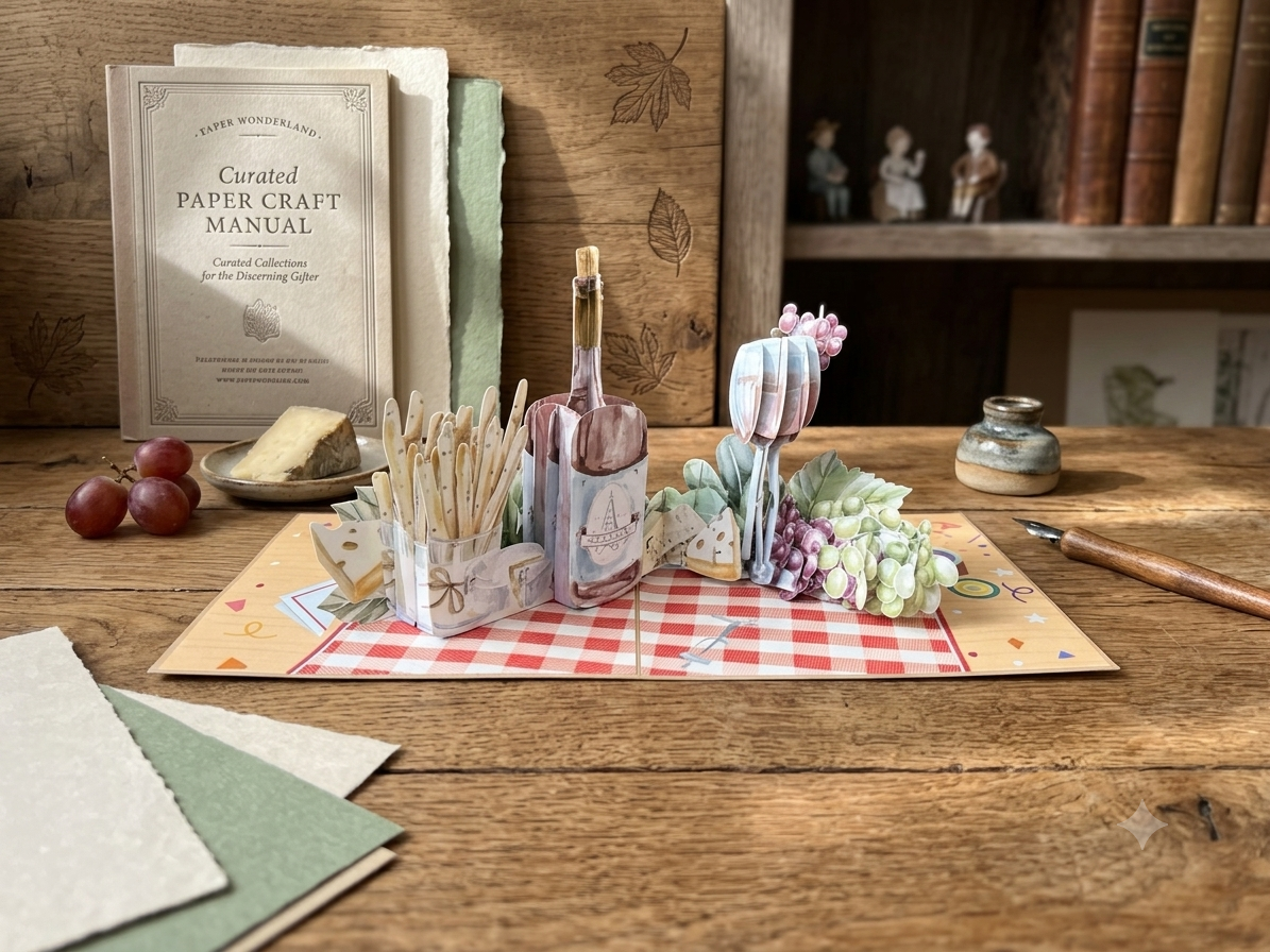 Vintage Wine Birthday Pop Up Card