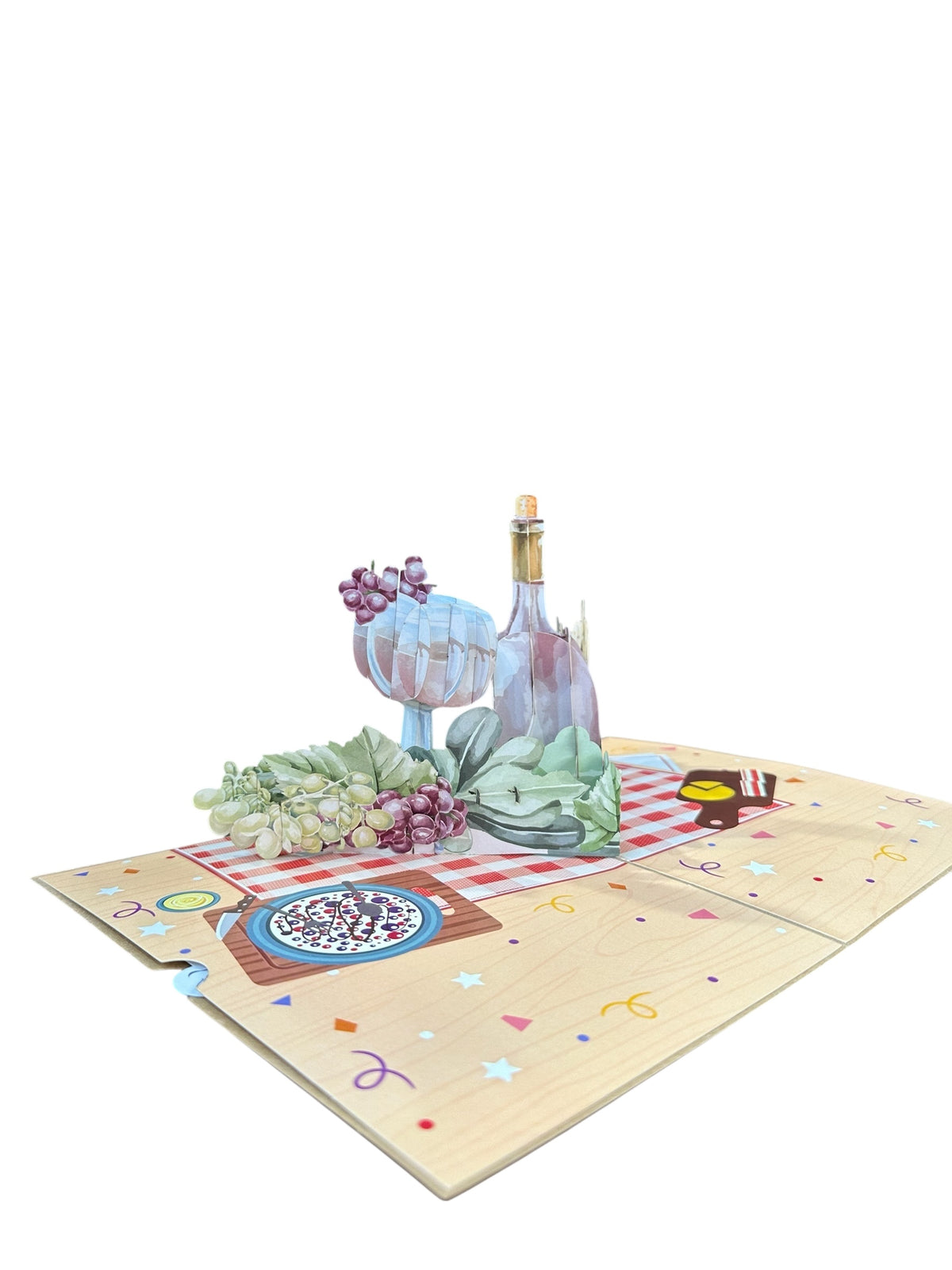 Vintage Wine Birthday Pop Up Card