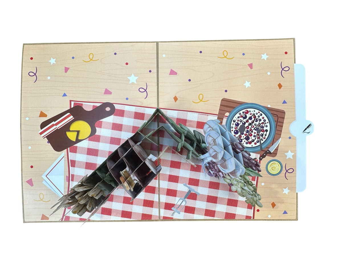 Vintage Wine Birthday Pop Up Card