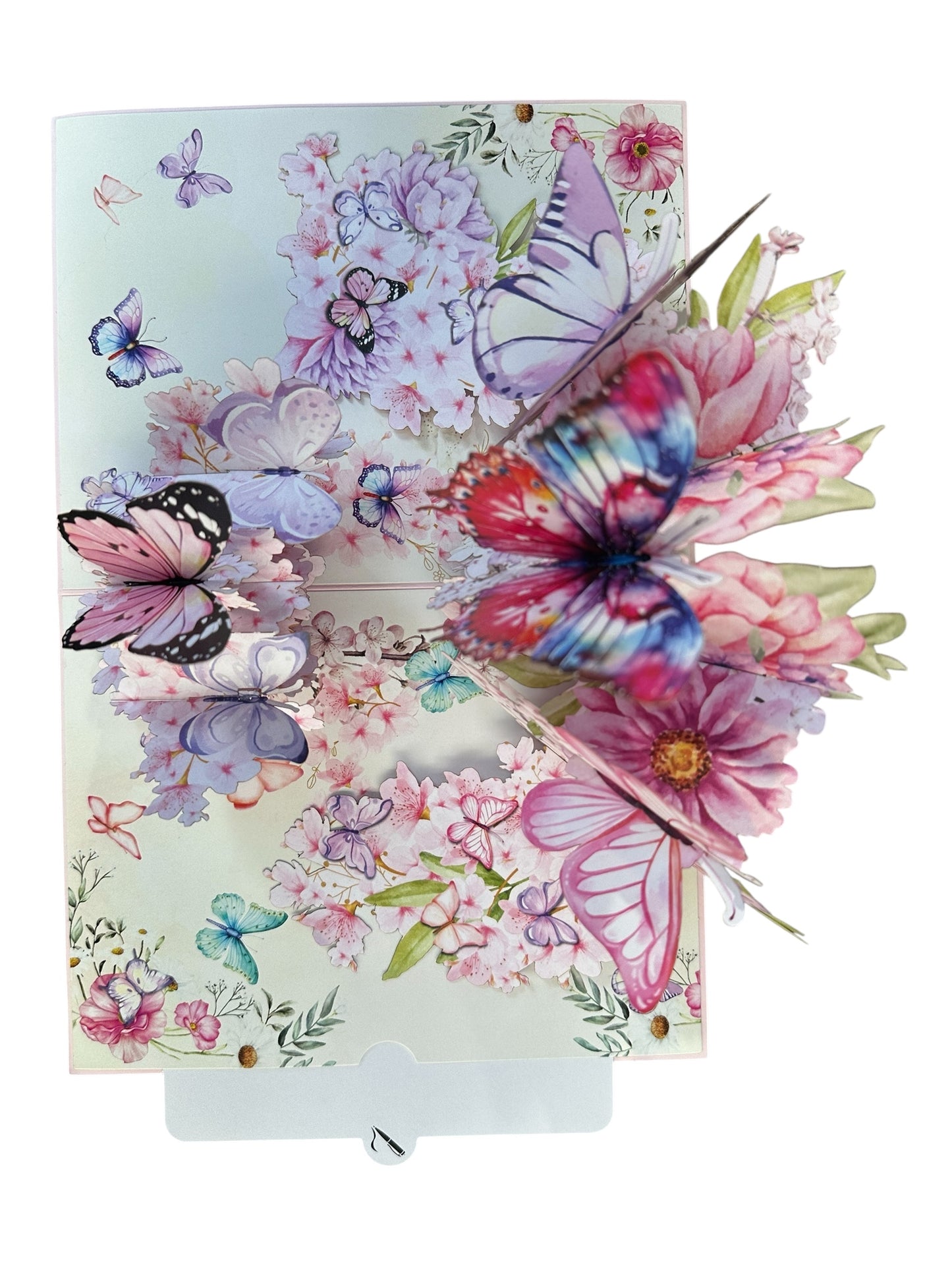 Butterflies and Cherry Flowers  Pop Up Card