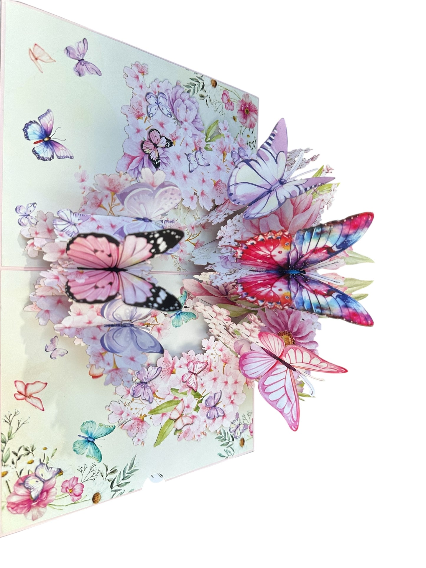 Butterflies and Cherry Flowers  Pop Up Card