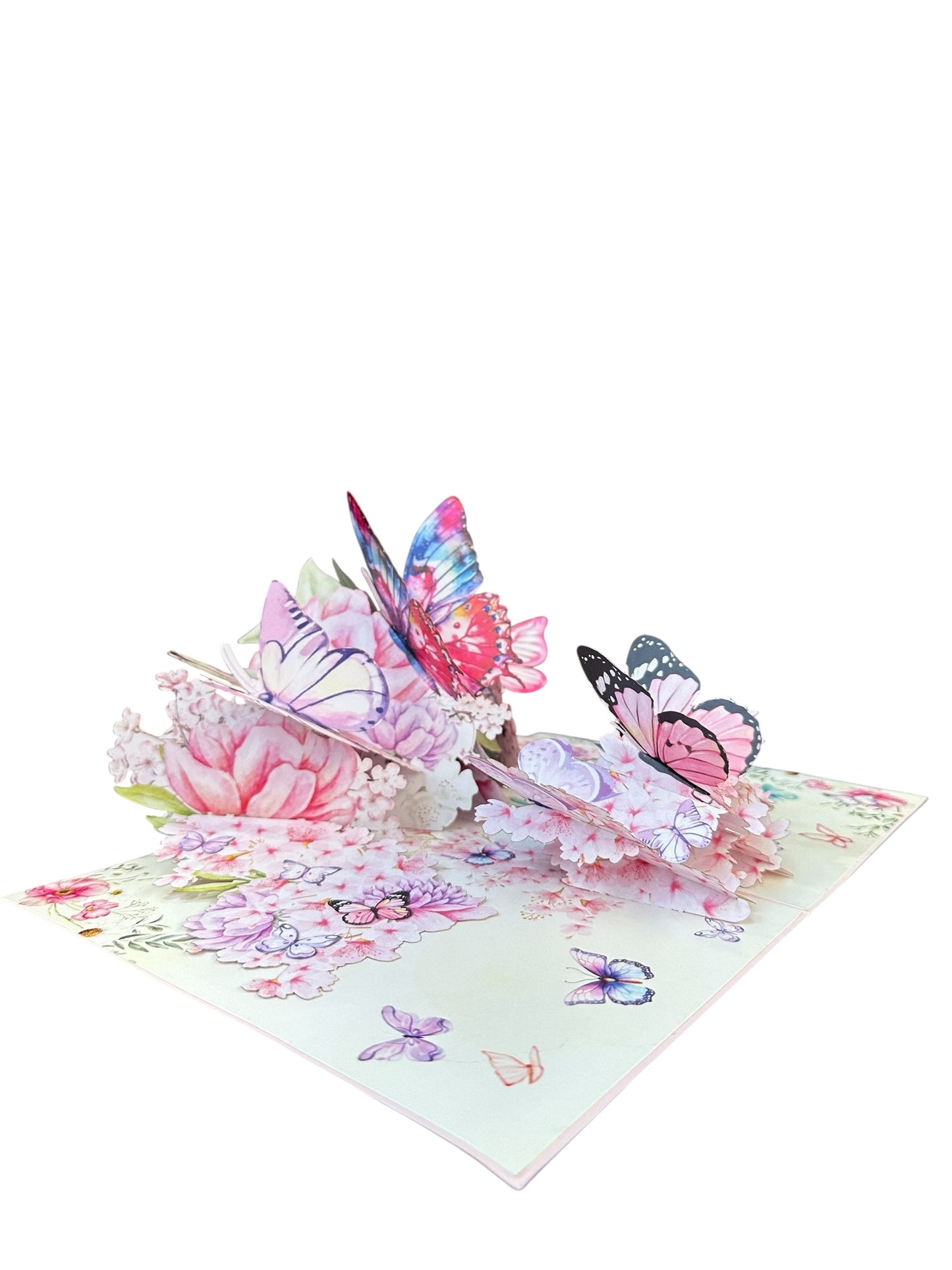 Butterflies and Cherry Flowers  Pop Up Card