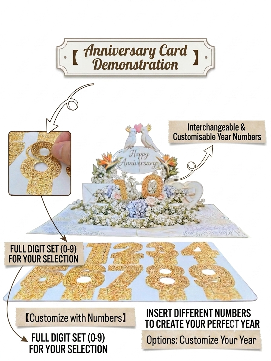 Wedding Anniversary with numbers  Pop Up Card