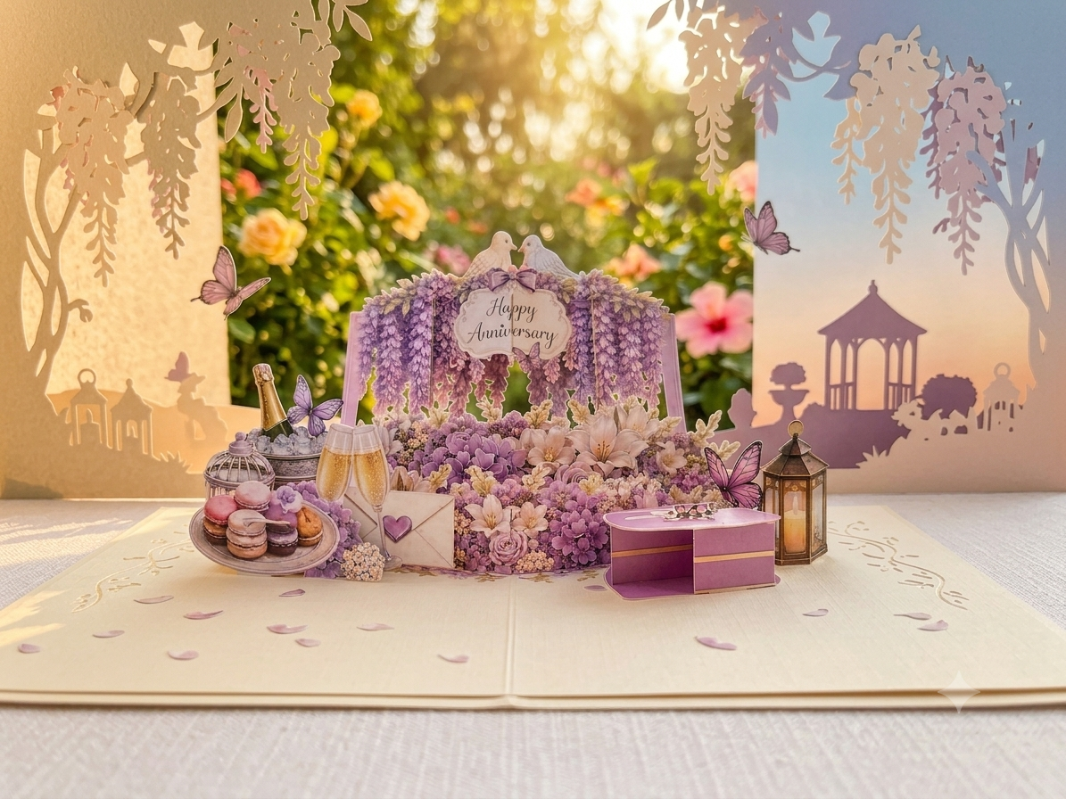 Wedding Anniversary with numbers   Pop Up Card