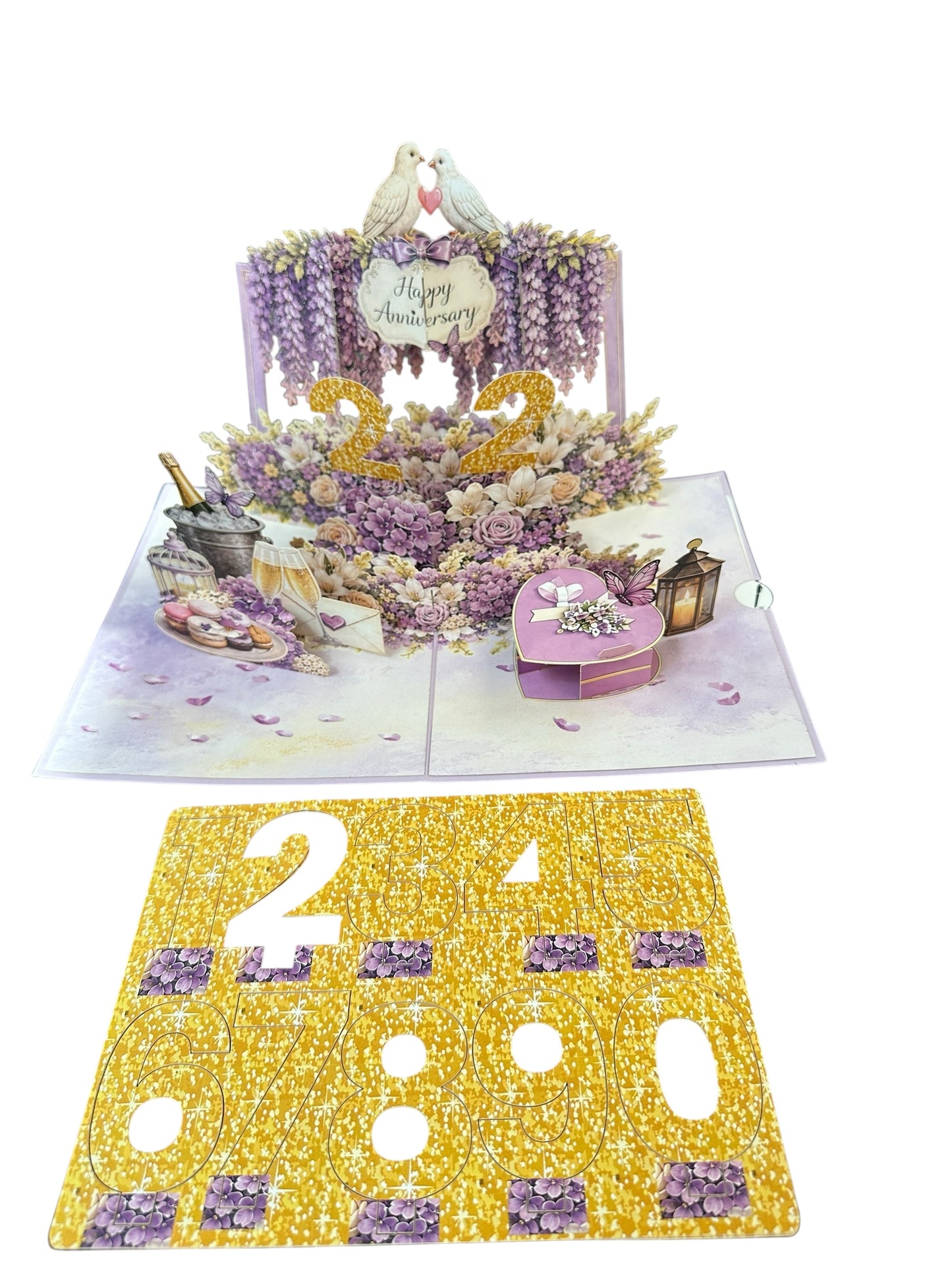Wedding Anniversary with numbers   Pop Up Card