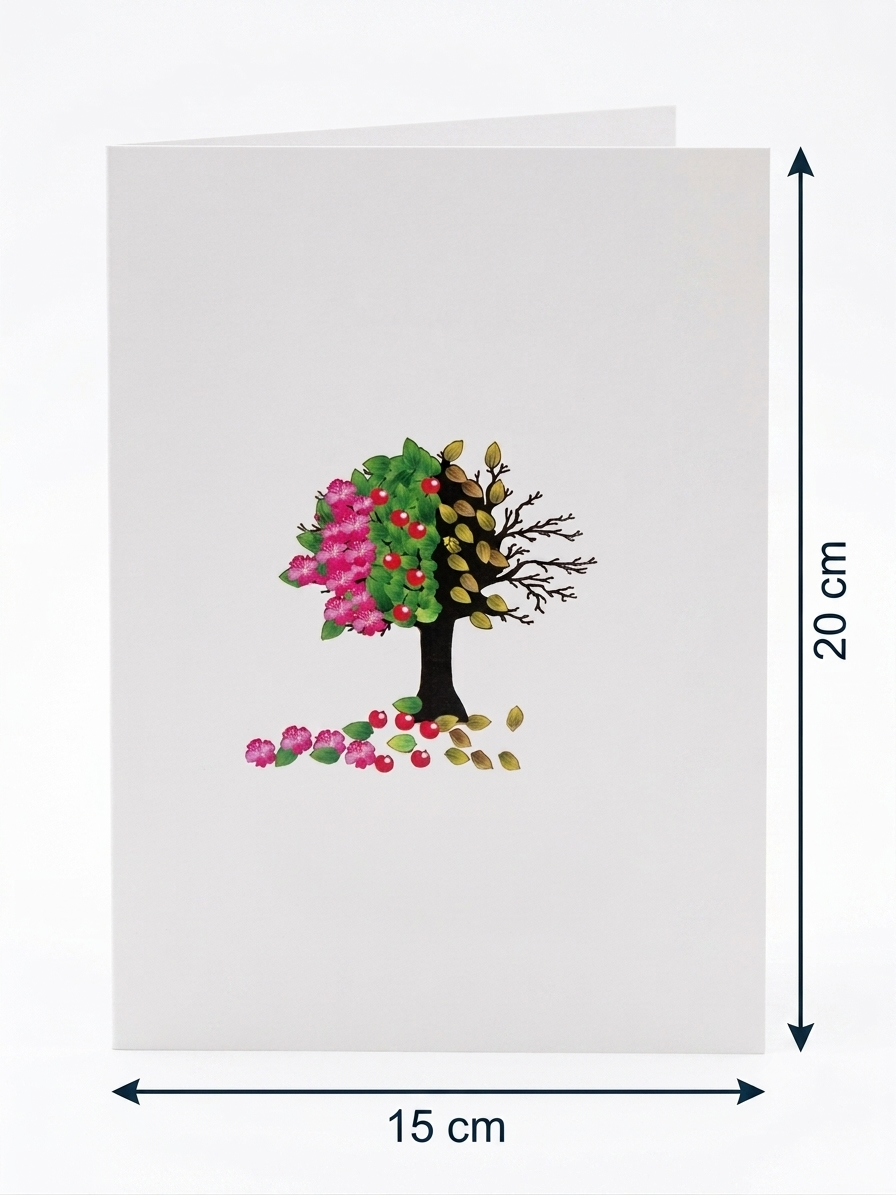 Four seasonal tree  Pop Up Card