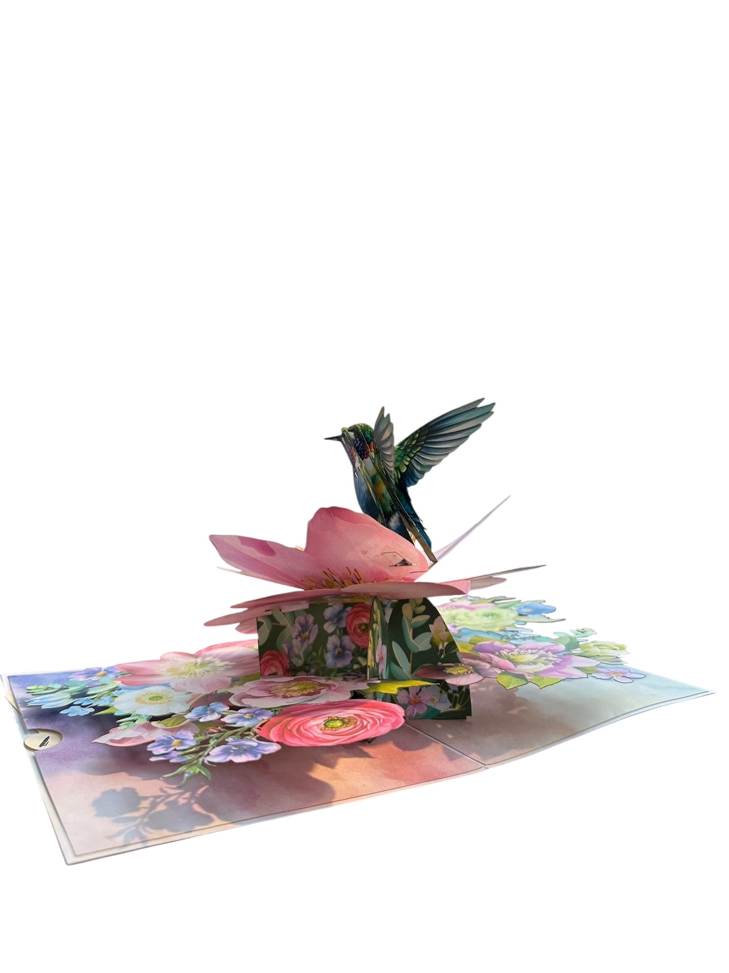 Hummingbird & Hellebore Flower Pop Up Card