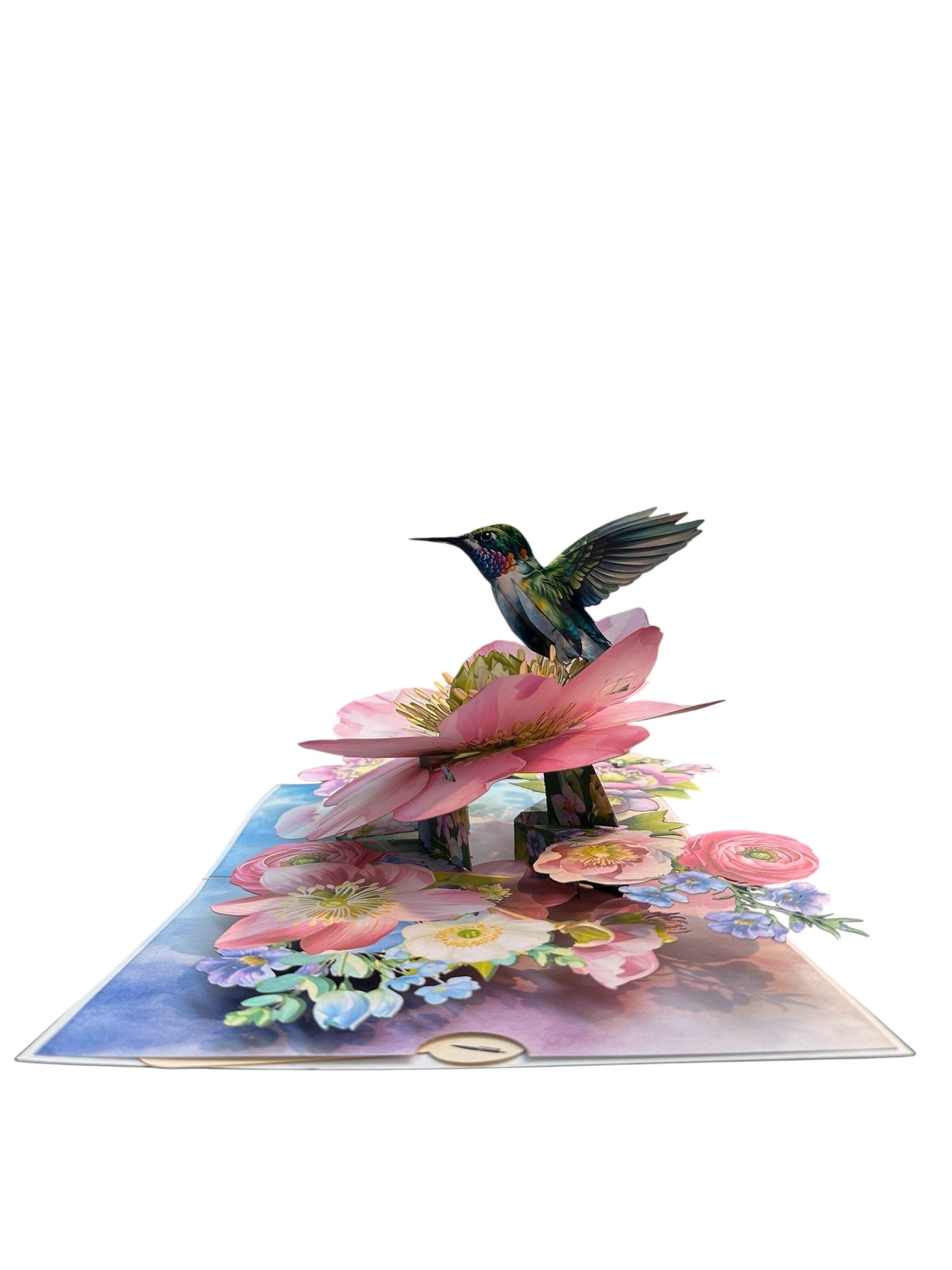 Hummingbird & Hellebore Flower Pop Up Card