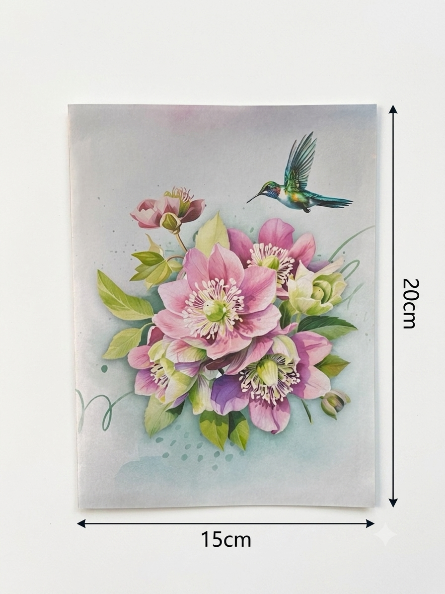 Hummingbird & Hellebore Flower Pop Up Card