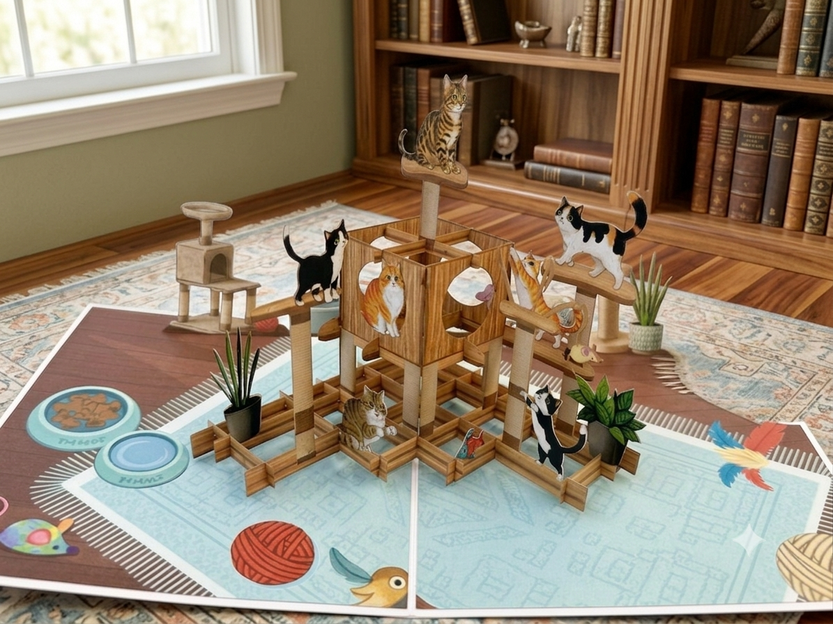 Cat House  Pop Up Card