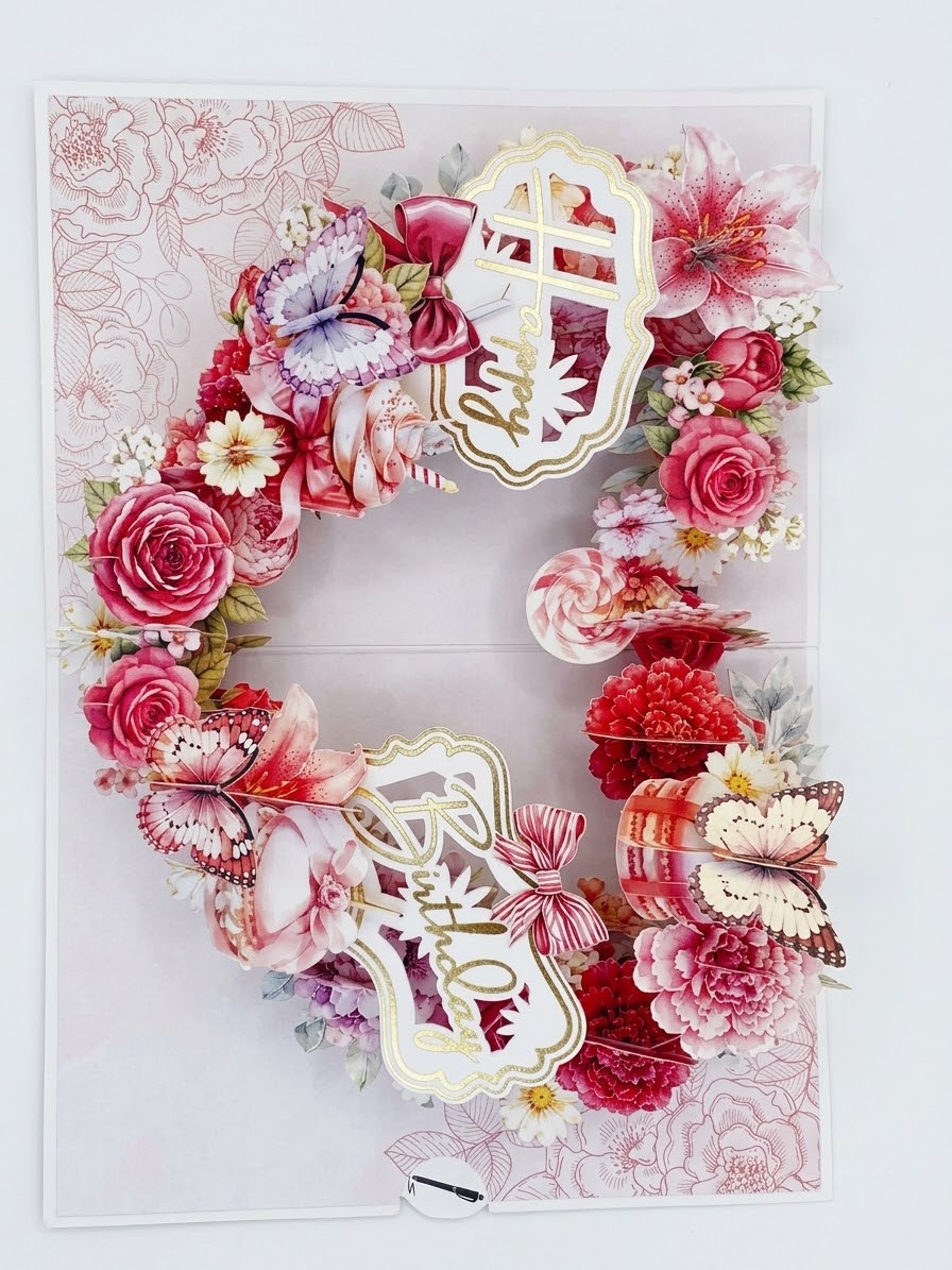 Happy Birthday Flower  Pop Up Card