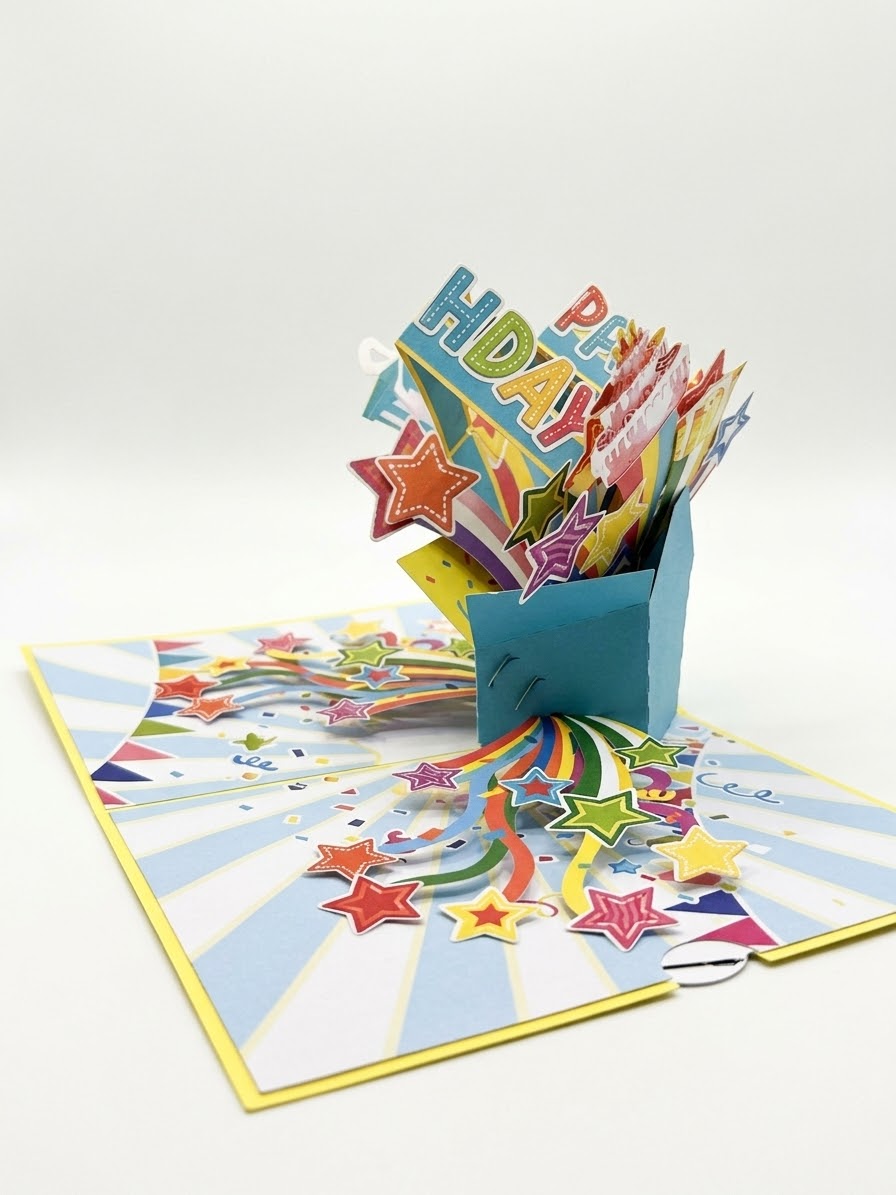 Happy Birthday with numbers  Pop Up Card