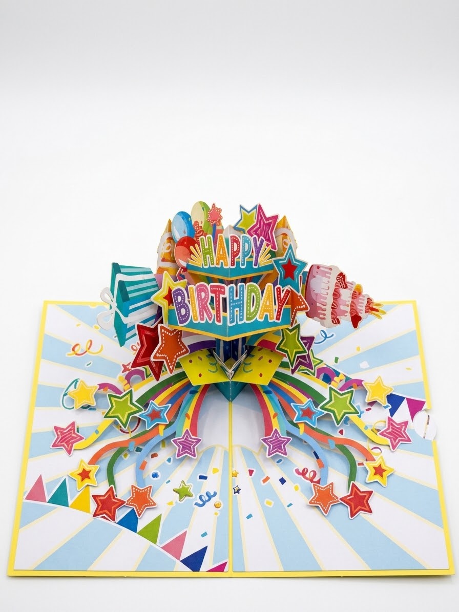 Happy Birthday with numbers  Pop Up Card