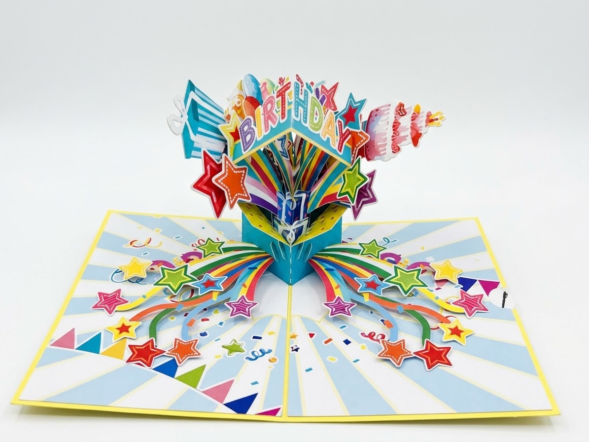 Happy Birthday with numbers  Pop Up Card