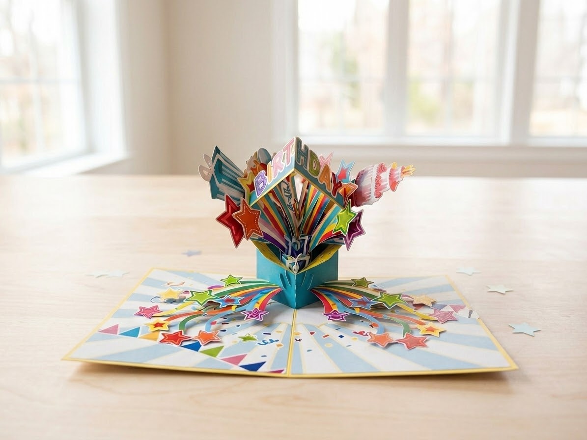 Happy Birthday with numbers  Pop Up Card