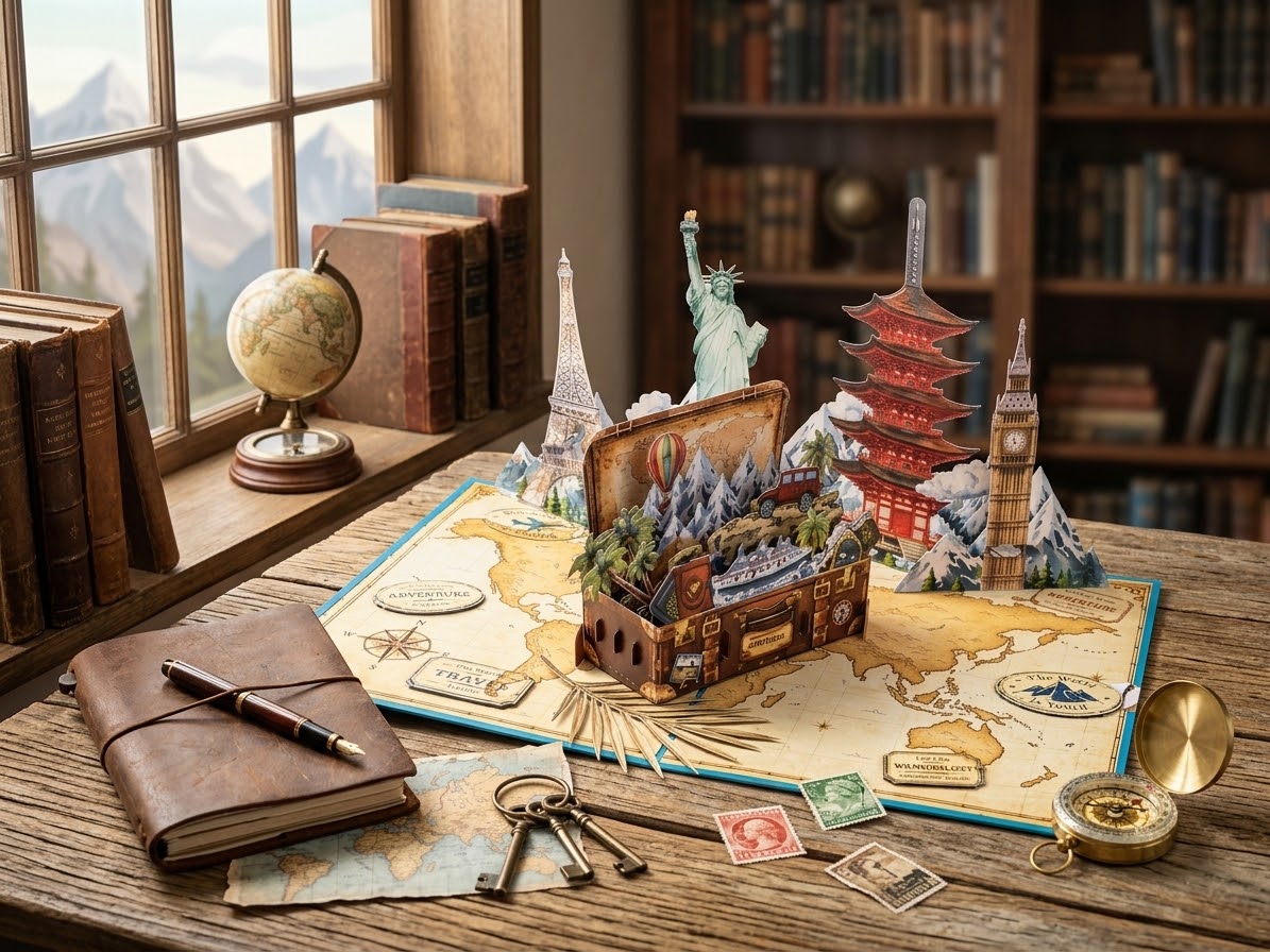 Travel adventure  Pop Up Card