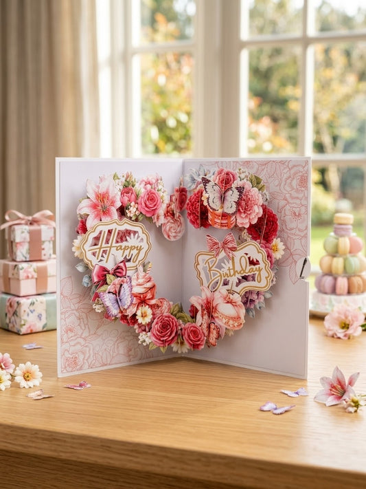 Happy Birthday Flower  Pop Up Card
