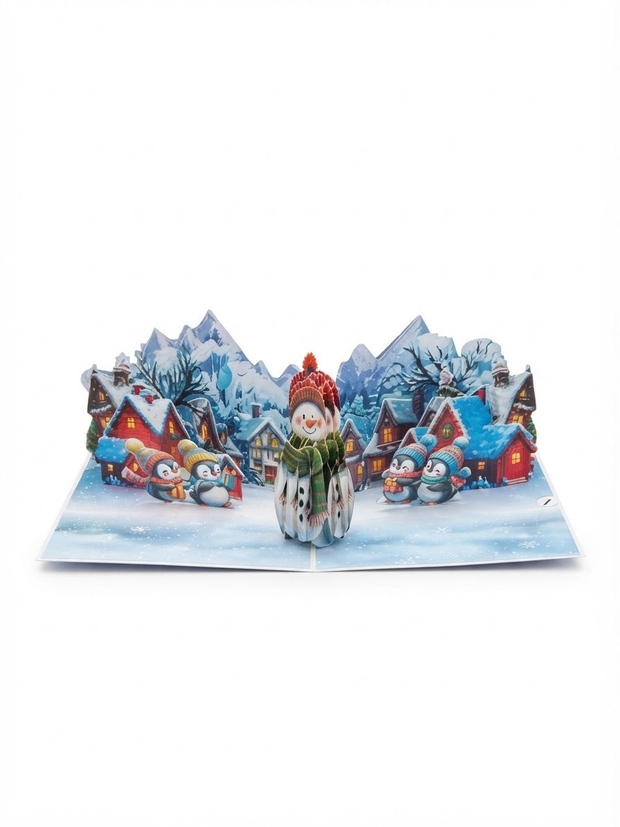 Christmas Snowman  Pop Up Card