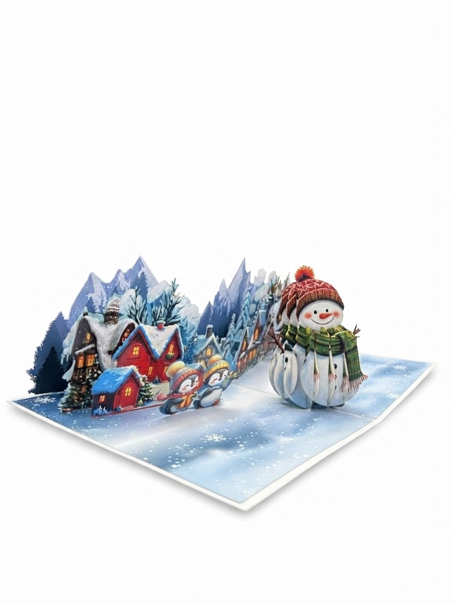 Christmas Snowman  Pop Up Card