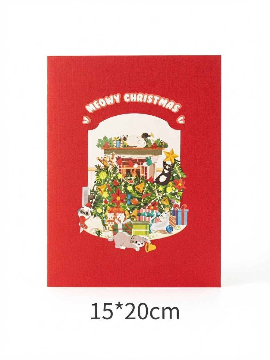 Messy Meowy Christmas  Pop Up Card