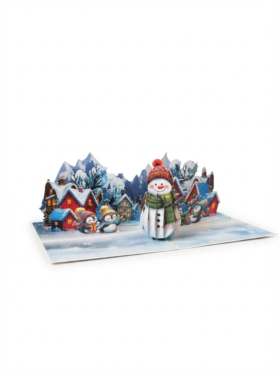 Christmas Snowman  Pop Up Card