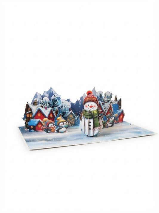 Christmas Snowman  Pop Up Card