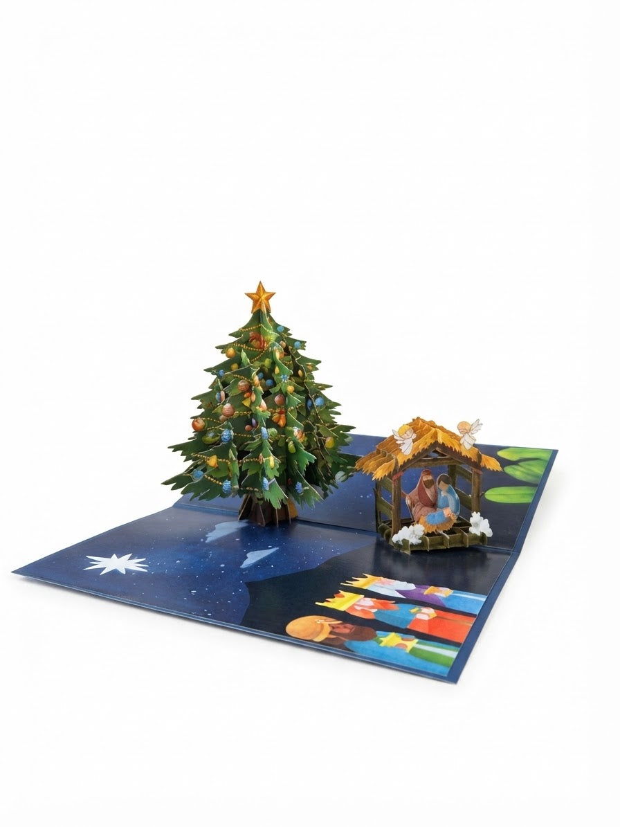 Noel Tree Nativity  Pop Up Card