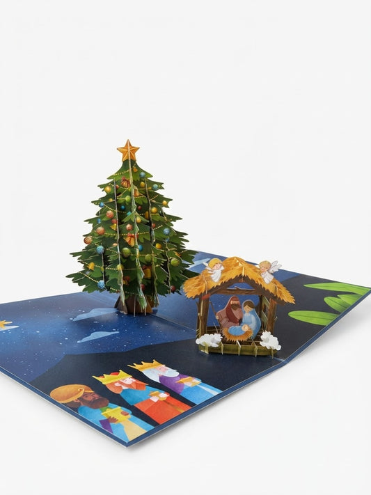 Noel Tree Nativity  Pop Up Card