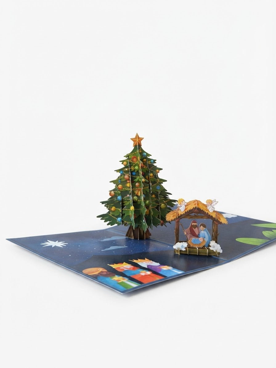 Noel Tree Nativity  Pop Up Card