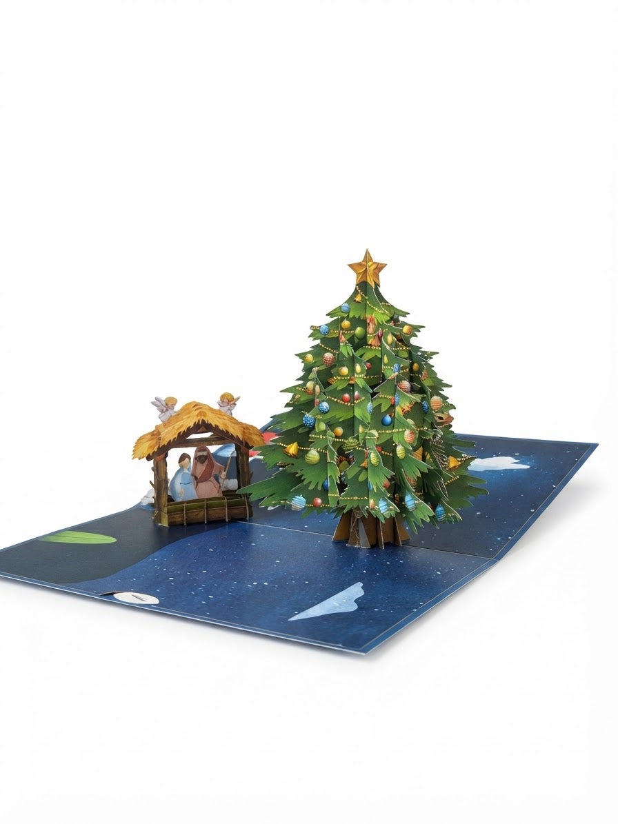 Noel Tree Nativity  Pop Up Card