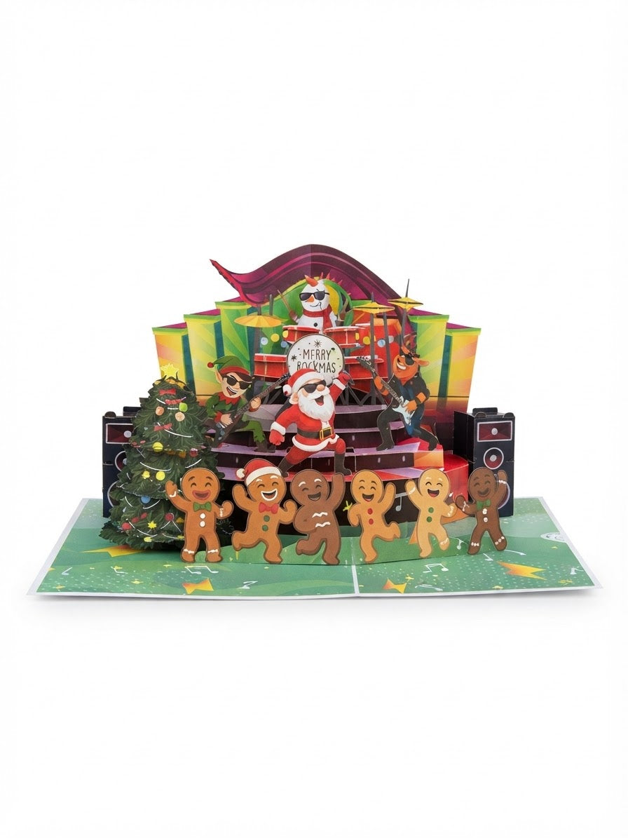 Merry Rockmas Pop Up Card