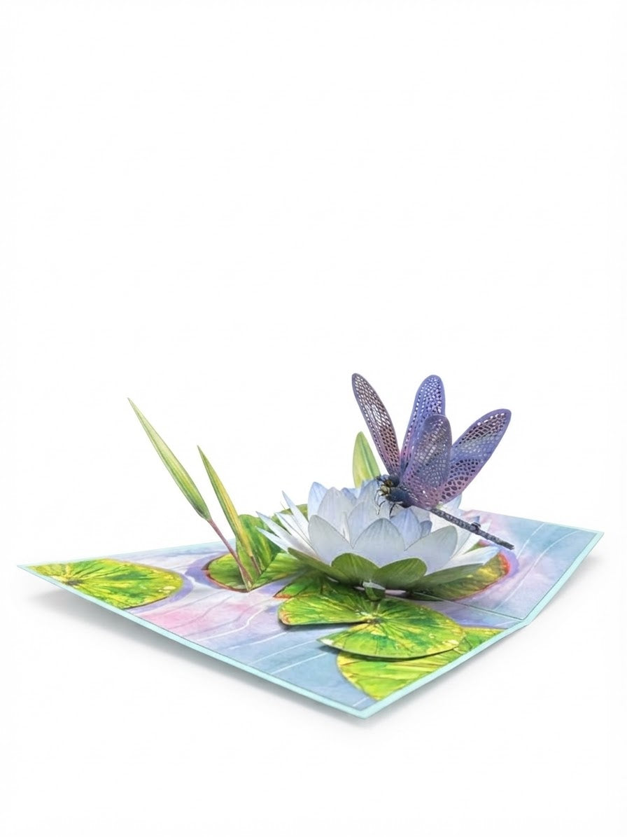 Dragonfly on Waterlily Pop Up Card