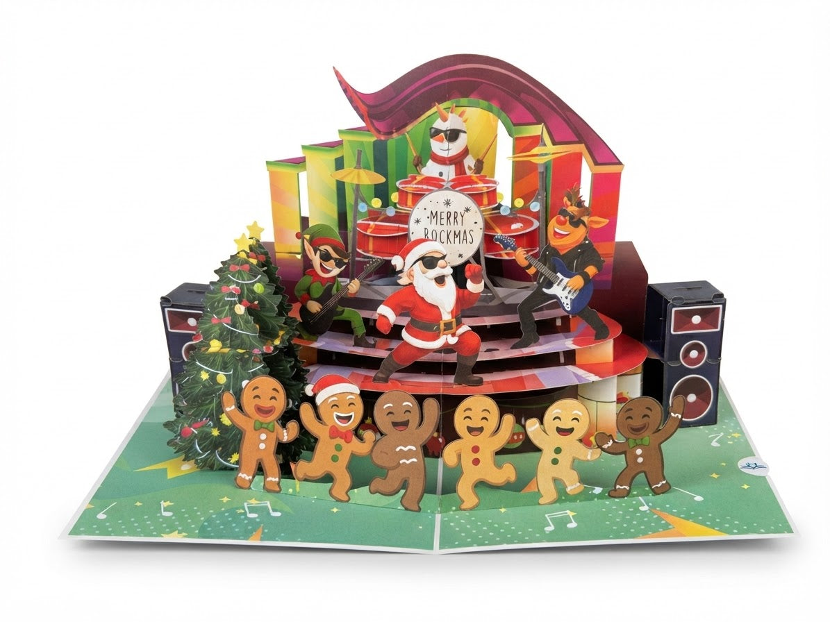 Merry Rockmas Pop Up Card