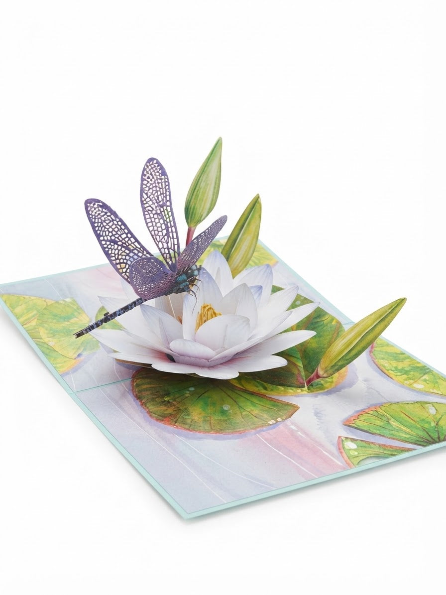 Dragonfly on Waterlily Pop Up Card