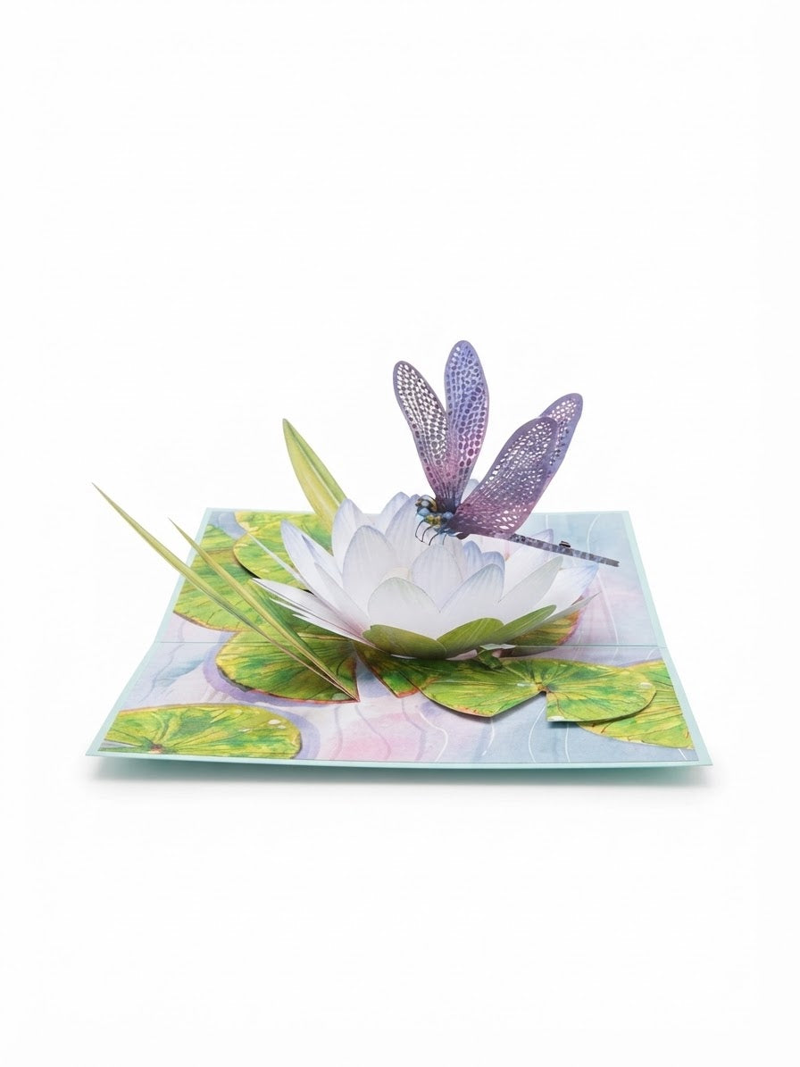 Dragonfly on Waterlily Pop Up Card