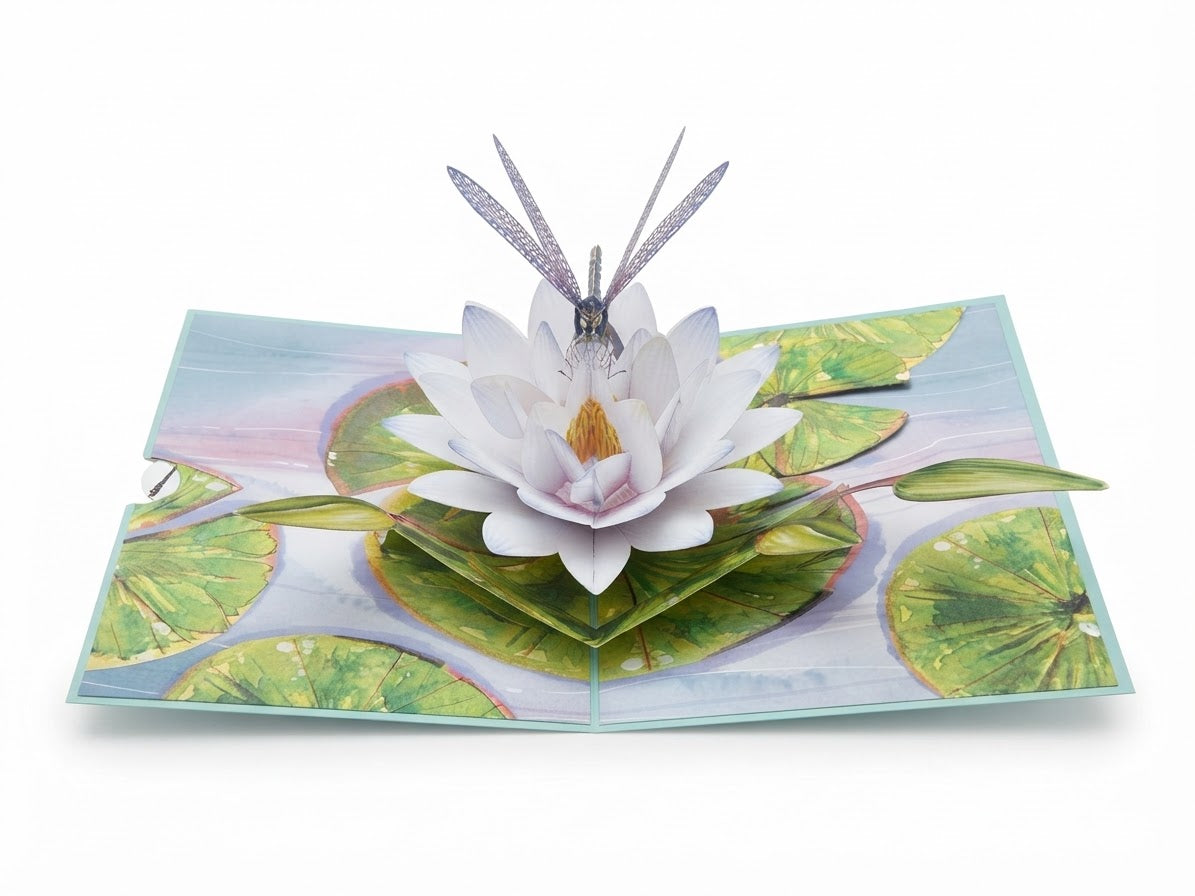Dragonfly on Waterlily Pop Up Card