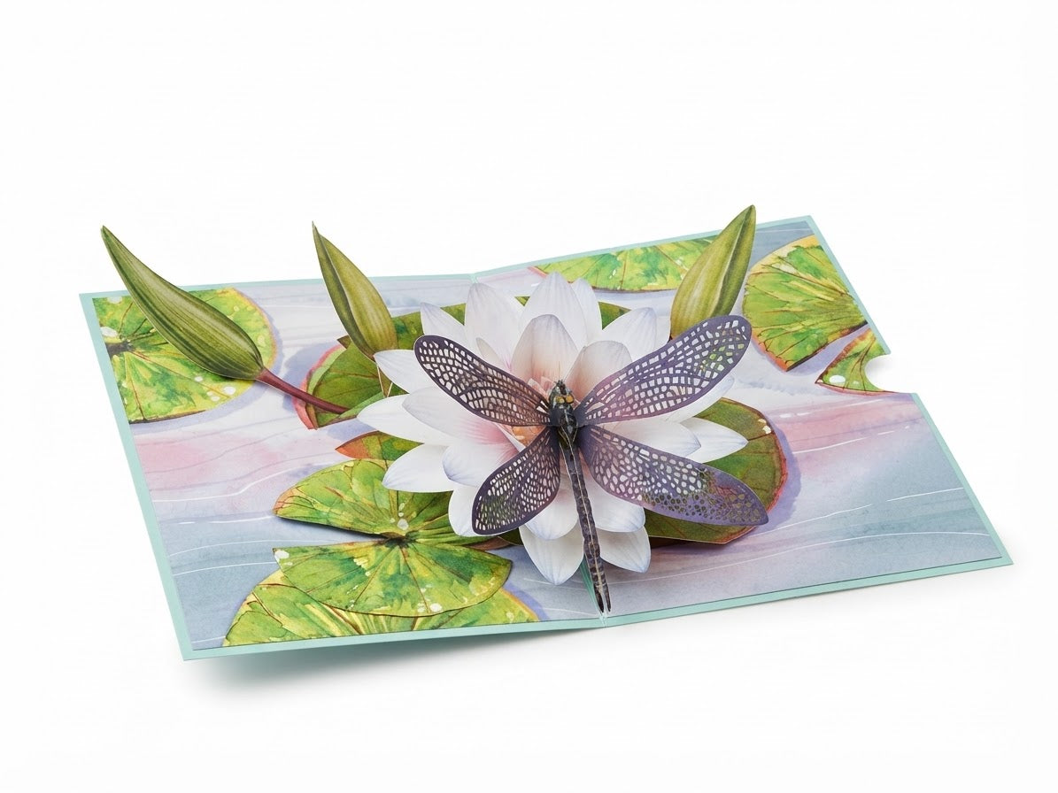 Dragonfly on Waterlily Pop Up Card